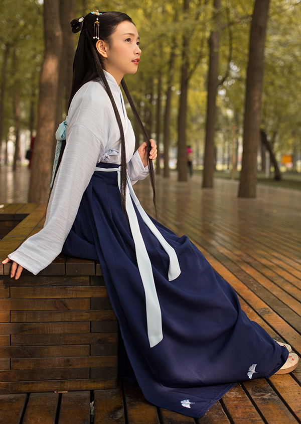 漢服繡花交領(lǐng)齊腰襦裙