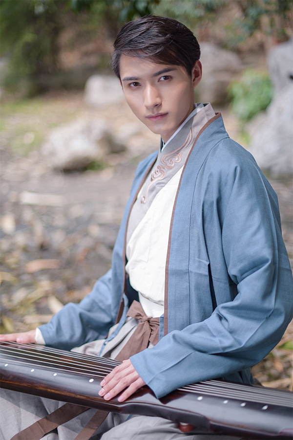 漢服繡花交領襦裙男子齊腰襦裙