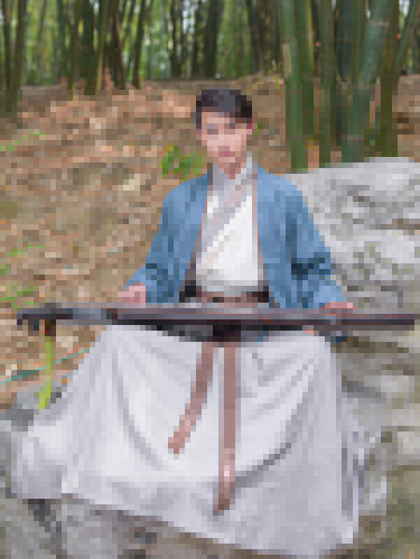 漢服繡花交領襦裙男子齊腰襦裙