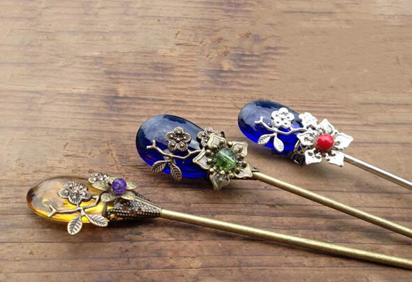 大水滴古典福連文苑盤發(fā)發(fā)簪單簪