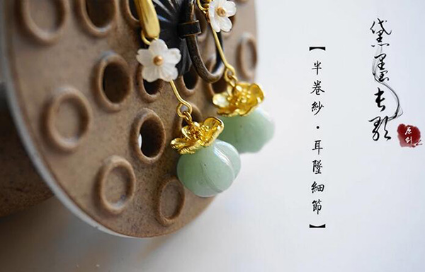 天然東陵玉耳墜 福連文苑耳飾