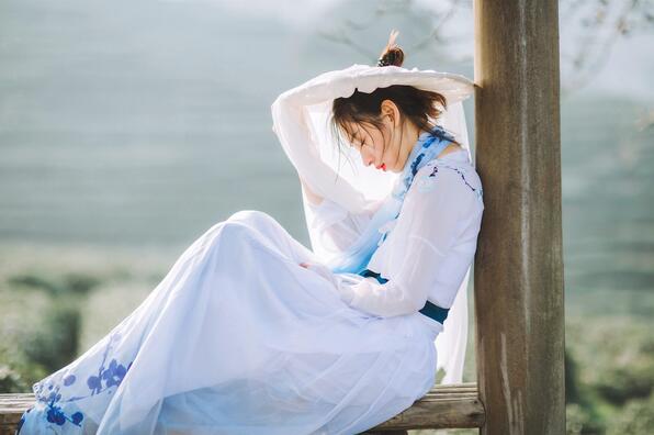 古裝女子人像攝影，白衣女子攝影照片