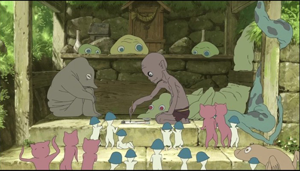 動(dòng)漫圖片，《給桃子的信》女主與三只妖怪