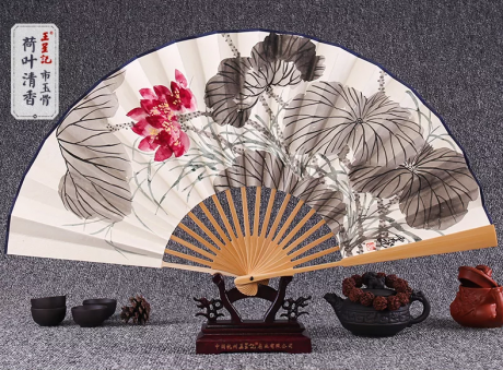 福連文苑手繪水墨畫折扇