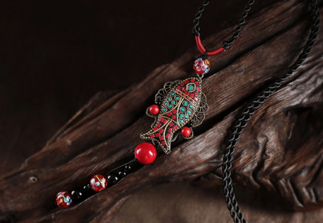 民族風(fēng)魚吊墜福連文苑毛衣鏈項鏈?zhǔn)罪? / data-lBNZ=