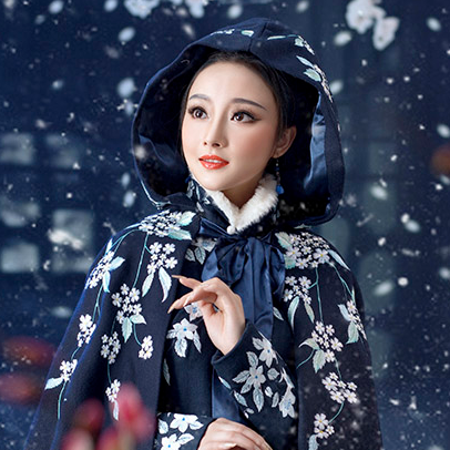 優(yōu)雅賞雪帶傘女生頭像，唯美古風(fēng)真人頭像