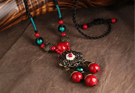 長命鎖吊墜福連文苑手工毛衣鏈項(xiàng)鏈?zhǔn)罪? / data-NFf4=