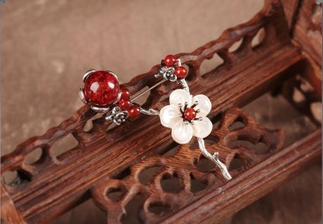 福連文苑貝殼花氣質(zhì)胸花胸針飾品