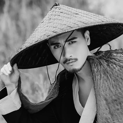 霸氣帶斗笠男生頭像，唯美古風(fēng)真人頭像