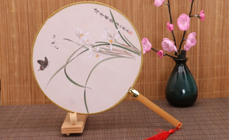 古風(fēng)系列圖案的福連文苑復(fù)古團(tuán)扇