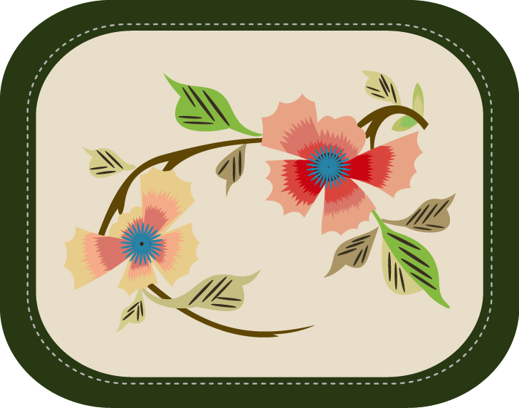 中國(guó)傳統(tǒng)刺繡圖案花卉系列五，矢量素材