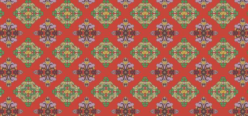 中國傳統(tǒng)織錦圖案與配色六，矢量素材AI圖片