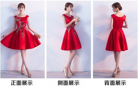 時(shí)尚福連文苑中式禮服，芍藥繡花新娘結(jié)婚禮服