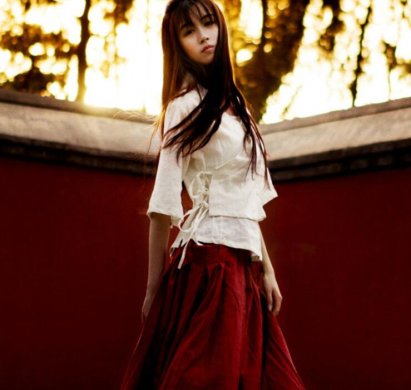 民族風漢元素古風漢服，棉麻女裝漢服美女圖片