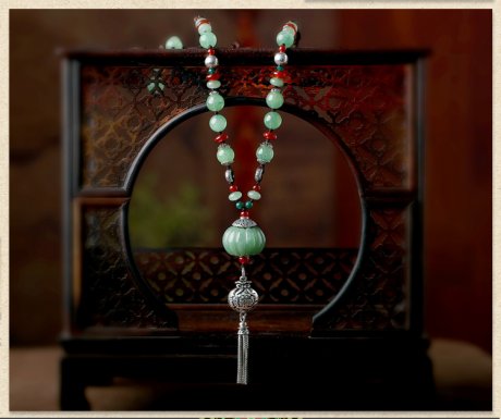 福運綿綿毛衣鏈，華美復(fù)古項鏈首飾