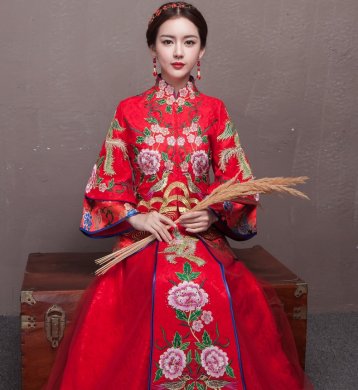 古典韻味中式禮服，新娘結婚禮服