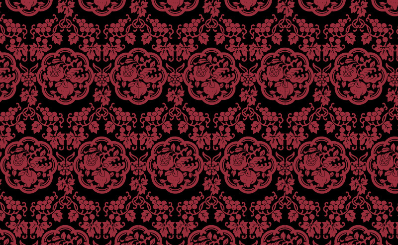 中國傳統(tǒng)織錦八瓣花圖案與配色，矢量素材AI圖片