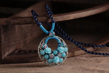 藍(lán)色琉璃鎖骨鏈清新復(fù)古項鏈?zhǔn)罪? / data-qeiD=