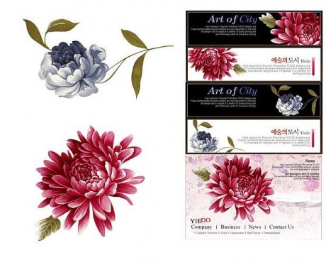 福連文苑花紋圖案psd分層素材