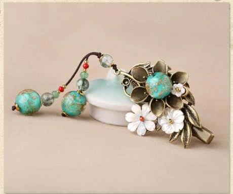 古銅蘊緲發(fā)夾，靈動唯美古風頭飾