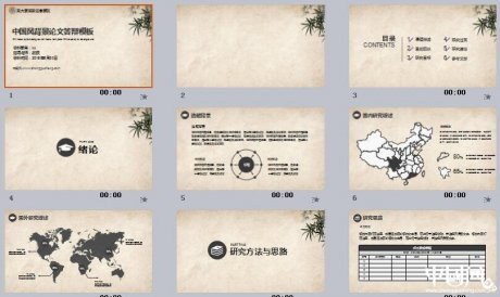 福連文苑背景論文答辯PPT模板