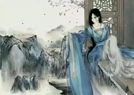 唯美古風圖片:寒月退霜風滿樓，夜靜人幽滿腔愁