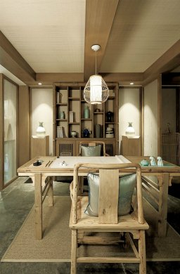 新中式裝修設(shè)計，會舍裝修設(shè)計圖(五)