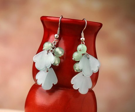 森系葉子吊墜耳環(huán)，古風(fēng)文藝氣質(zhì)首飾