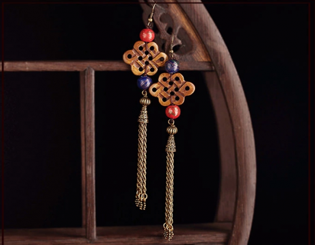 福連文苑古典氣質耳環(huán)首飾