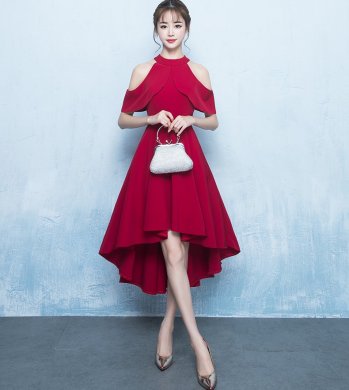 性感掛脖中式禮服，時尚典雅晚禮服