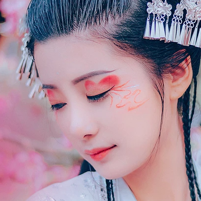 粉色浪漫女生頭像，唯美古風(fēng)真人頭像