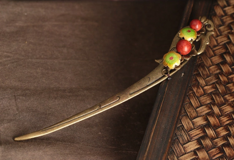 古代古風古典民族風發(fā)簪盤發(fā)簪子草珊瑚頭飾