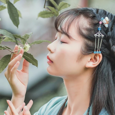 小清新漢服女子頭像，唯美古風(fēng)女子真人頭像