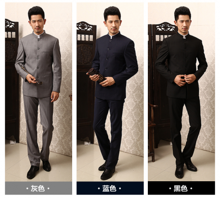 福連文苑商務(wù)休閑男士立領(lǐng)中山裝