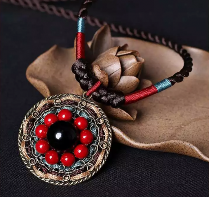 淺秋福連文苑鎖骨鏈民族風項鏈首飾