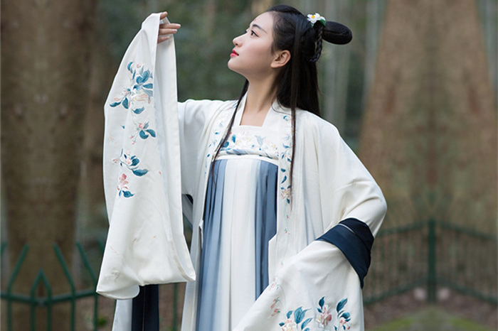 福連文苑傳統(tǒng)漢服女裝大袖衫繡花上衣