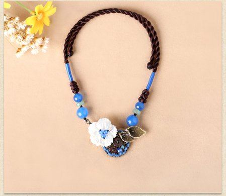 復(fù)古花朵鎖骨鏈，小清新古風(fēng)項(xiàng)鏈