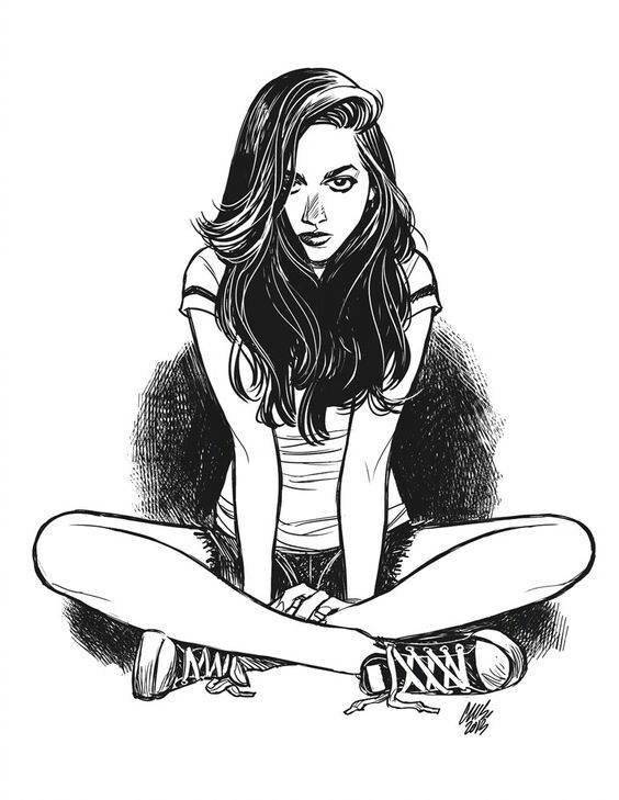 9款性感的黑白女郎插畫，嫵媚的美!