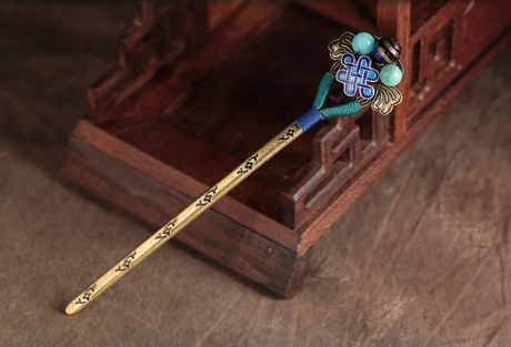 古典宮廷福連文苑手工簪子盤發(fā)頭飾