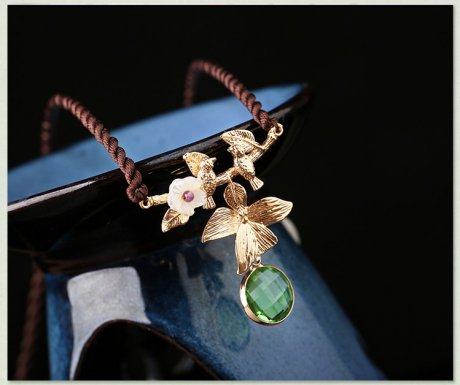 精致黃鸝鳥(niǎo)項(xiàng)鏈，清新靚麗鎖骨鏈?zhǔn)罪? / data-Pmbv=