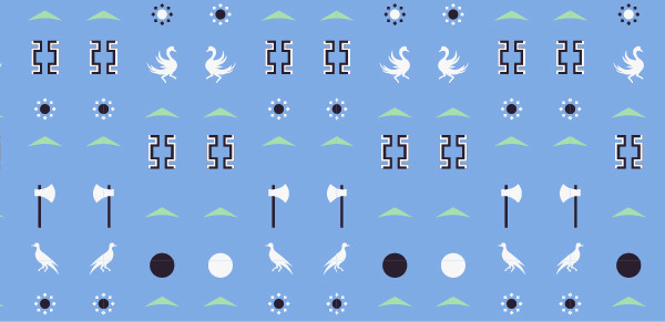 中國傳統(tǒng)唐代服飾狩獵紋圖案一，矢量素材