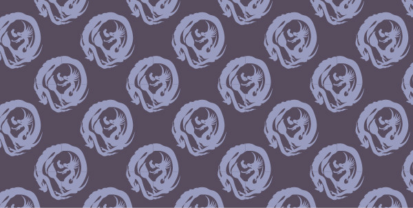 中國(guó)傳統(tǒng)唐代服飾祥云龍圖案，矢量素材