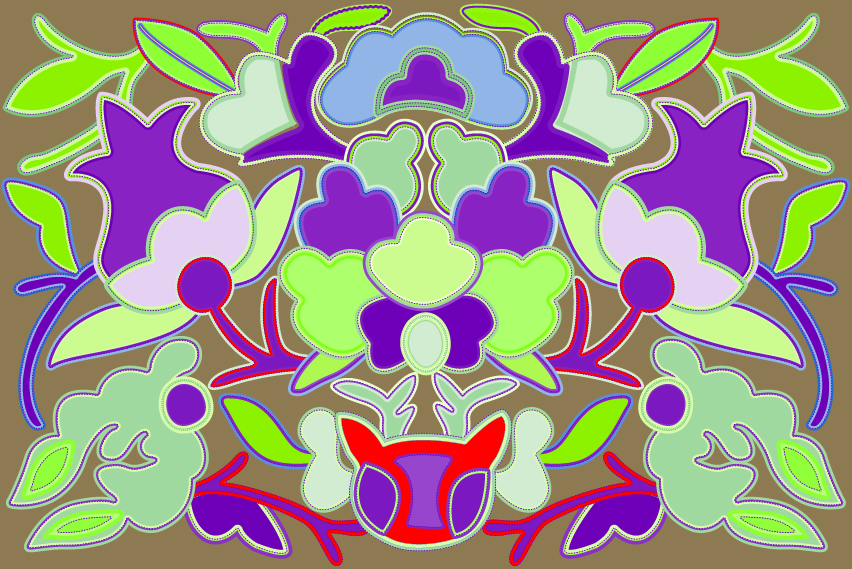 中國(guó)傳統(tǒng)刺繡花卉圖案，矢量素材