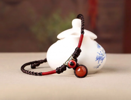 民族風紅瑪瑙頸鏈簡約復(fù)古配飾