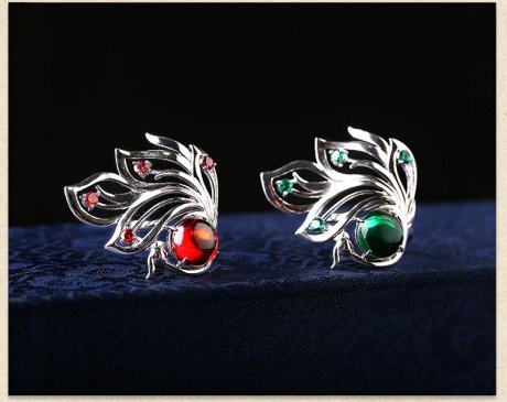 福連文苑鋯石夸張銀戒指