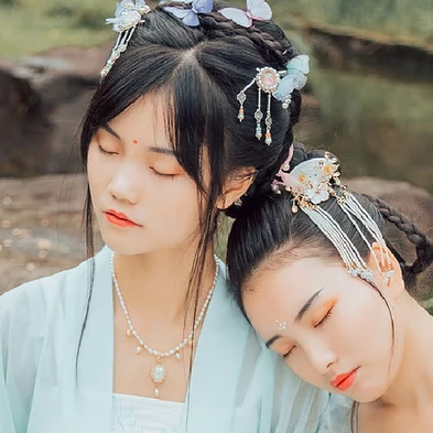并蒂閨蜜頭像，唯美古風(fēng)真人頭像