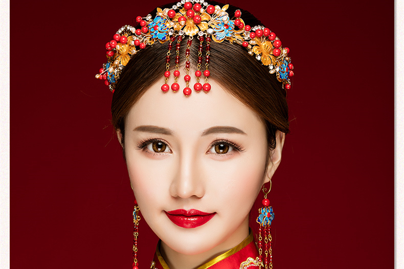 來唯美新娘古風(fēng)額飾，皇冠結(jié)婚婚禮配飾