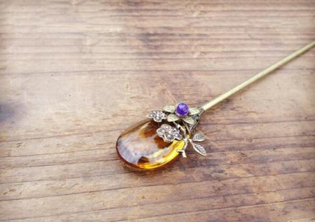 大水滴古典福連文苑盤發(fā)發(fā)簪單簪