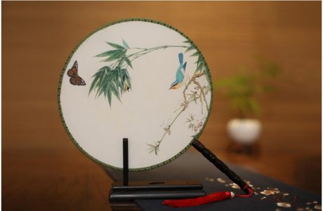 梅蘭竹菊系列團(tuán)扇，團(tuán)扇搖搖美人裊裊