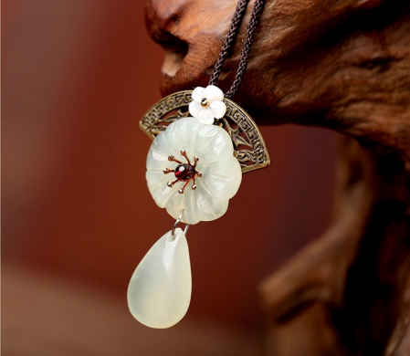 福連文苑飾品岫玉吊墜配飾項鏈